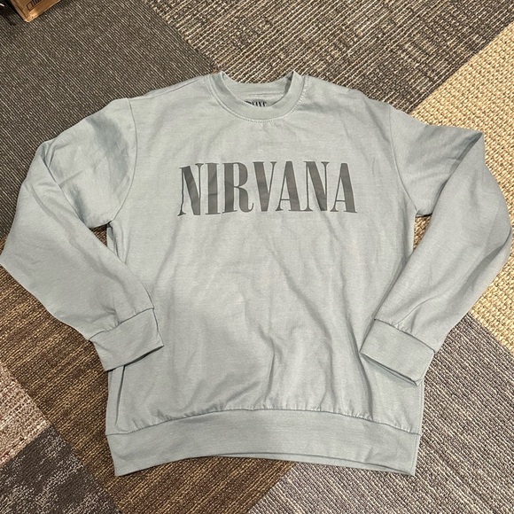 NIRVANA Light Gray Crewneck Sweater - Picture 1 of 3